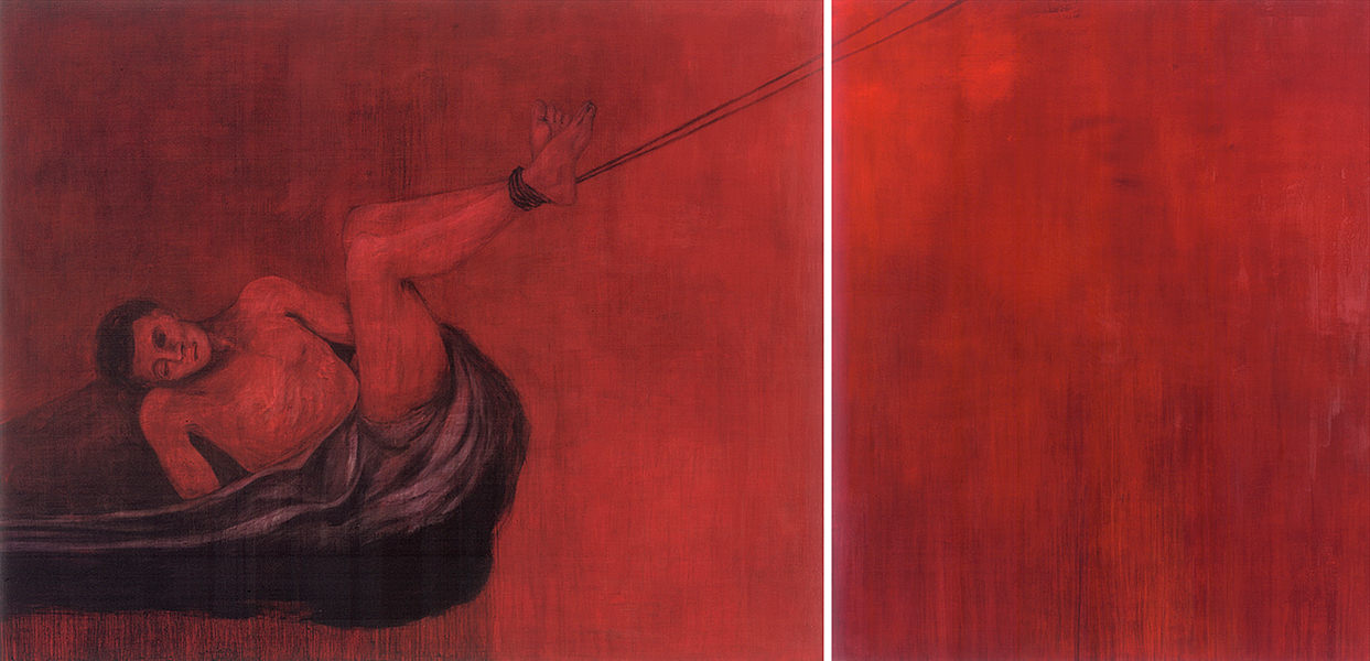 ZU F.G. [Inferno], 2006; Diptychon, öl/Leinwand, 195 x 240, 195 x160 cm