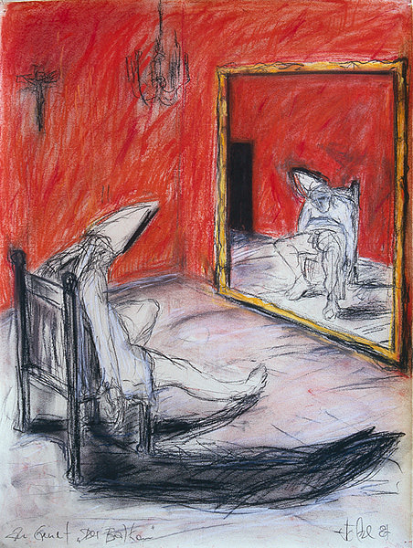 Der Balkon - zu Jean Genet, 1989  -  Pastell/Papier, 65 x 50 cm