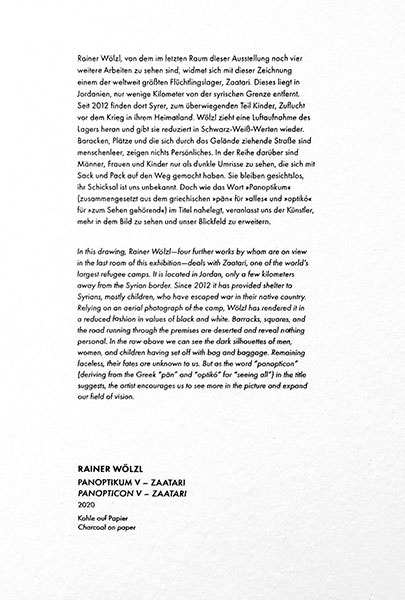 Wandtext Kurzbiografie Rainer Woelzl in deutsch und Englisch